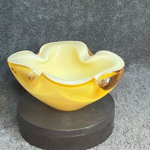 Murano Glass Alfredo Barbini Ashtray Bowl Geode Style Italy Vtg 1950 Mcm Italian